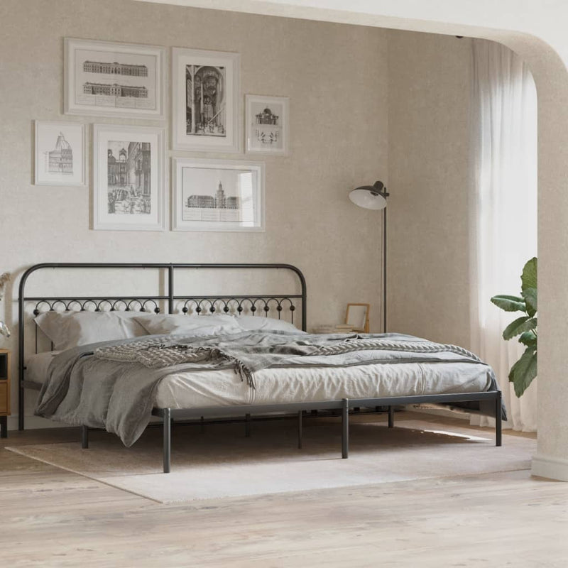 vidaXL fekete fém fejtámla 193 cm
