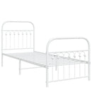 vidaXL fehér fém ágykeret fej- és lábtámlával 75 x 190 cm