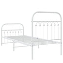 vidaXL fehér fém ágykeret fej- és lábtámlával 75 x 190 cm