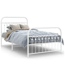 vidaXL fehér fém ágykeret fej- és lábtámlával 100 x 190 cm