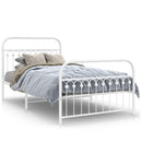 vidaXL fehér fém ágykeret fej- és lábtámlával 107 x 203 cm