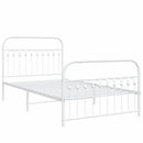 vidaXL fehér fém ágykeret fej- és lábtámlával 107 x 203 cm