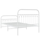 vidaXL fehér fém ágykeret fej- és lábtámlával 107 x 203 cm