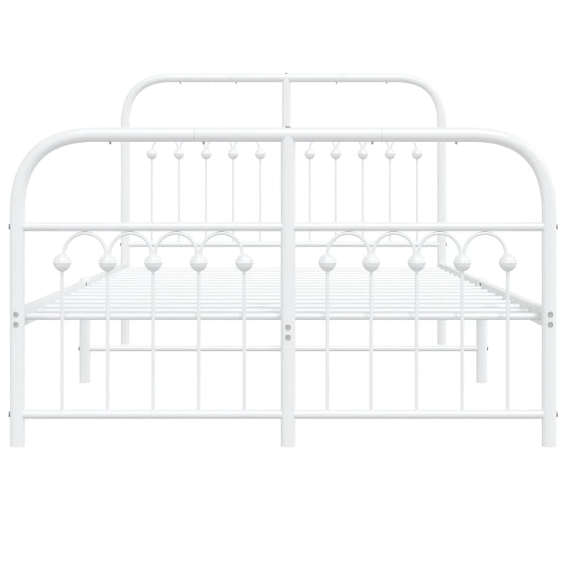 vidaXL fehér fém ágykeret fej- és lábtámlával 120x200 cm