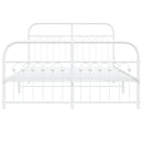 vidaXL fehér fém ágykeret fej- és lábtámlával 140x200 cm