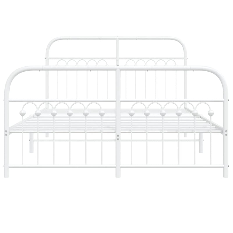 vidaXL fehér fém ágykeret fej- és lábtámlával 140x200 cm