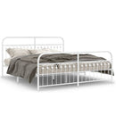 vidaXL fehér fém ágykeret fej- és lábtámlával 183 x 213 cm