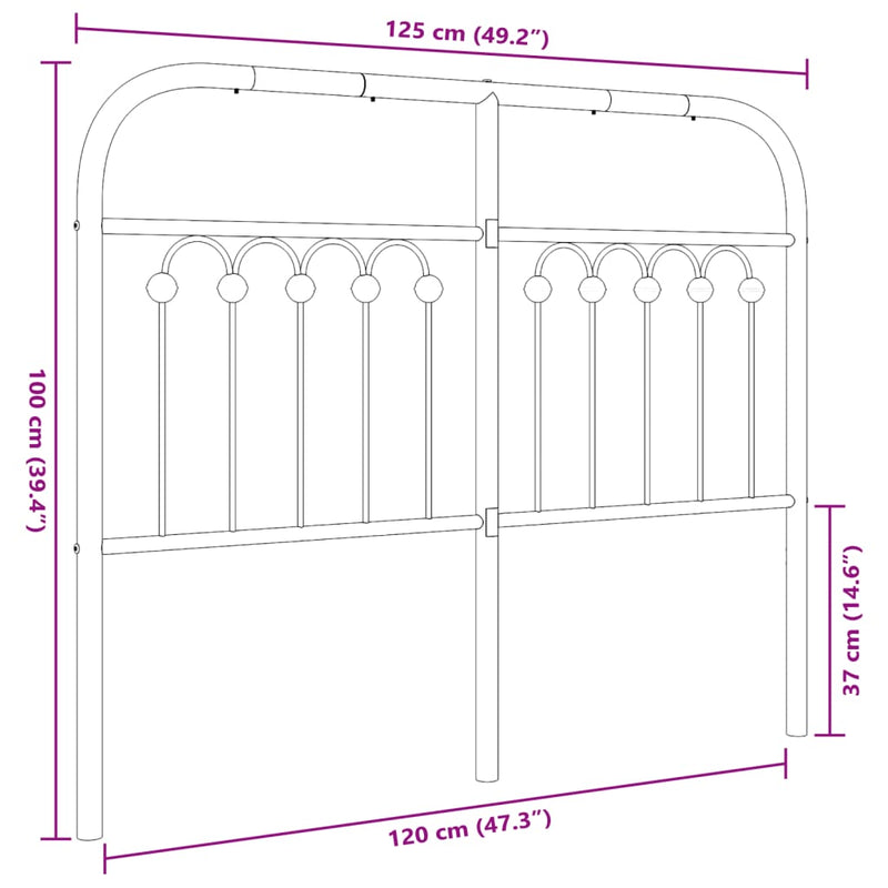 vidaXL fehér fém fejtámla 120 cm