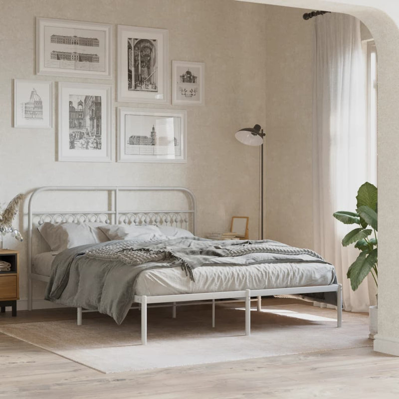vidaXL fehér fém fejtámla 160 cm