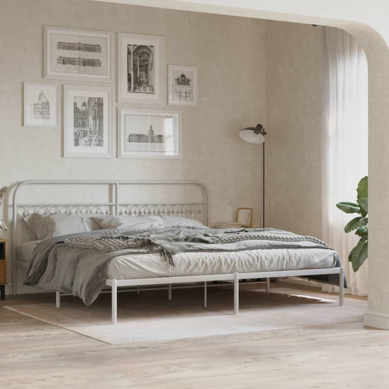 vidaXL fehér fém fejtámla 200 cm