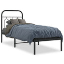 vidaXL fekete fém ágykeret fejtámlával 75 x 190 cm