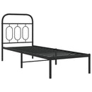 vidaXL fekete fém ágykeret fejtámlával 75 x 190 cm