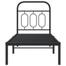 vidaXL fekete fém ágykeret fejtámlával 75 x 190 cm