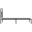 vidaXL fekete fém ágykeret fejtámlával 75 x 190 cm