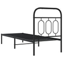 vidaXL fekete fém ágykeret fejtámlával 75 x 190 cm