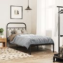 vidaXL fekete fém ágykeret fejtámlával 90 x 190 cm