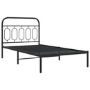 vidaXL fekete fém ágykeret fejtámlával 100 x 190 cm