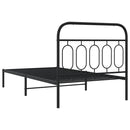 vidaXL fekete fém ágykeret fejtámlával 100 x 190 cm