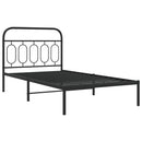 vidaXL fekete fém ágykeret fejtámlával 107 x 203 cm