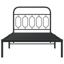vidaXL fekete fém ágykeret fejtámlával 107 x 203 cm