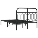 vidaXL fekete fém ágykeret fejtámlával 120 x 190 cm
