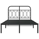 vidaXL fekete fém ágykeret fejtámlával 120 x 200 cm
