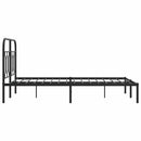 vidaXL fekete fém ágykeret fejtámlával 120 x 200 cm