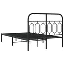 vidaXL fekete fém ágykeret fejtámlával 120 x 200 cm