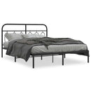vidaXL fekete fém ágykeret fejtámlával 135 x 190 cm