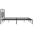 vidaXL fekete fém ágykeret fejtámlával 135 x 190 cm