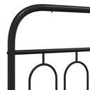 vidaXL fekete fém ágykeret fejtámlával 135 x 190 cm