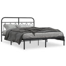 vidaXL fekete fém ágykeret fejtámlával 140 x 190 cm