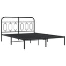 vidaXL fekete fém ágykeret fejtámlával 140 x 190 cm
