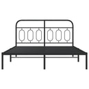 vidaXL fekete fém ágykeret fejtámlával 140 x 190 cm