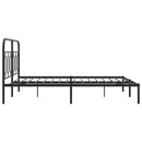 vidaXL fekete fém ágykeret fejtámlával 140 x 190 cm