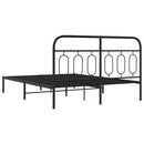 vidaXL fekete fém ágykeret fejtámlával 140 x 190 cm