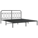 vidaXL fekete fém ágykeret fejtámlával 183 x 213 cm