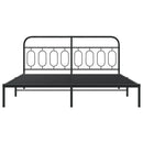 vidaXL fekete fém ágykeret fejtámlával 183 x 213 cm
