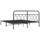 vidaXL fekete fém ágykeret fejtámlával 183 x 213 cm