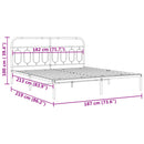 vidaXL fekete fém ágykeret fejtámlával 183 x 213 cm