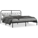 vidaXL fekete fém ágykeret fejtámlával 193 x 203 cm