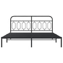 vidaXL fekete fém ágykeret fejtámlával 193 x 203 cm