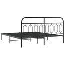 vidaXL fekete fém ágykeret fejtámlával 193 x 203 cm