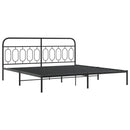 vidaXL fekete fém ágykeret fejtámlával 200 x 200 cm
