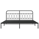 vidaXL fekete fém ágykeret fejtámlával 200 x 200 cm