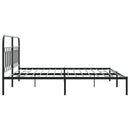 vidaXL fekete fém ágykeret fejtámlával 200 x 200 cm