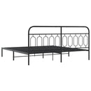 vidaXL fekete fém ágykeret fejtámlával 200 x 200 cm