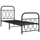 vidaXL fekete fém ágykeret fej- és lábtámlával 75 x 190 cm
