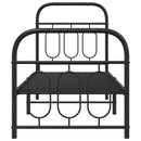 vidaXL fekete fém ágykeret fej- és lábtámlával 75 x 190 cm