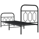 vidaXL fekete fém ágykeret fej- és lábtámlával 75 x 190 cm